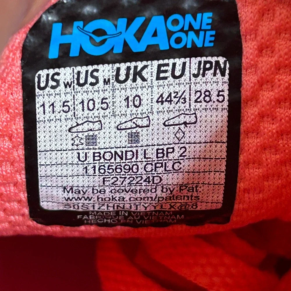 NWOB Hoka One One Vibrant Bloom Bondi L Cantaloupe Men 10.5 W 11.5